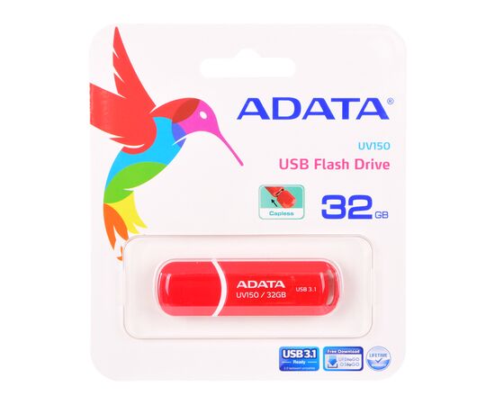 USB-флешка A-DATA UV150 32GB USB 3.0, Красный (AUV150-32G-RRD) 
