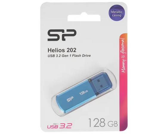  USB-флешка Silicon Power Helios 202 (SP128GBUF3202V1B) 128Gb USB 3.2, Голубой 