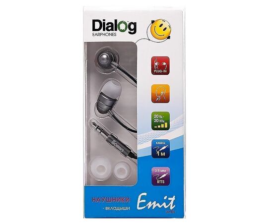  Проводные наушники внутриканальные Dialog EP-F55 Jack 3,5 (gray) (77073) 