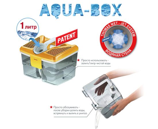  Пылесос Thomas Aqua-Box Perfect Air Animal Pure 1700Вт белый/желтый, уборка сухая/сбор воды, 5 насадок 
