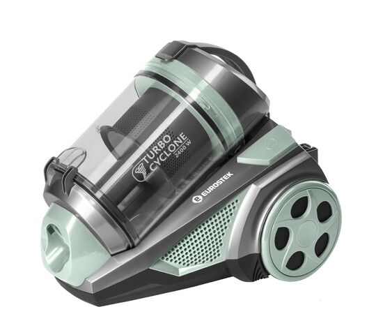  Пылесос EUROSTEK EVC-3009 серый/зеленый, 2400/420 Вт, контейнер, 3 литра 