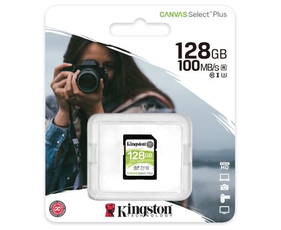  Карта памяти Kingston SDS2/128GB SDHC Canvas Select Plus 128GB UHS-I Class U3 V30 