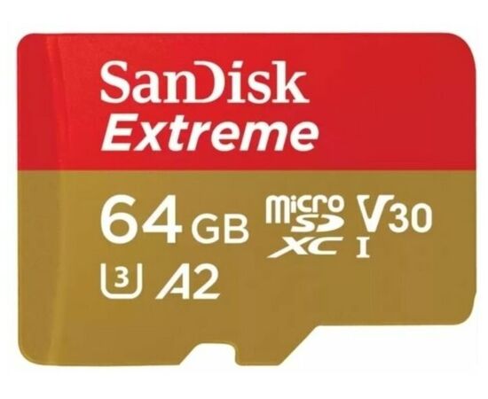  Карта памяти microSDXC Sandisk Extreme (SDSQXAH-064G-GN6MN) 64Gb 