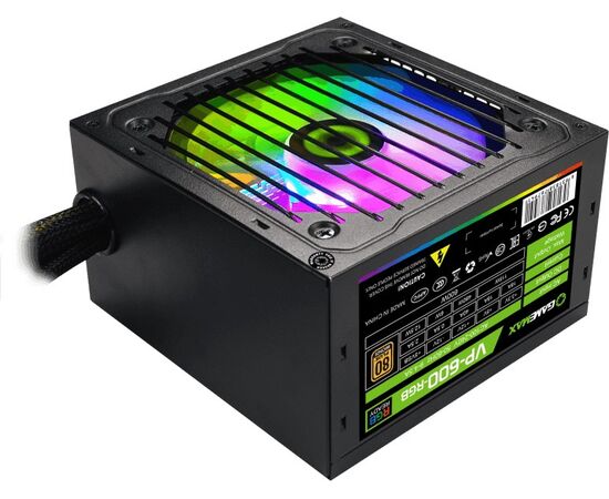  Блок питания GameMax VP-600-RGB 80+ ATX 600W, Ultra quiet 