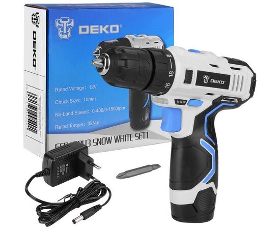  Дрель-шуруповерт Deko GCD12DU3 Snow White SET1 (063-4170) 