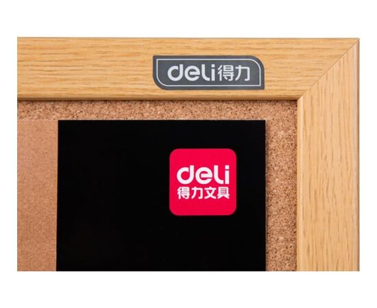  Доска пробковая Deli 8765 пробка желтый 90x120см деревянная рама 