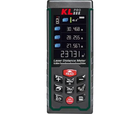  Дальномер лазерный KLPRO KLLZM120B с Bluetooth-камерой 120 метров, шнур USB, диск с ПО, чехол, батарейки ААА 