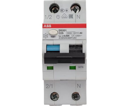  Автоматический выключатель дифференциального тока ABB DS201 C25 AC30 2CSR255080R1254 
