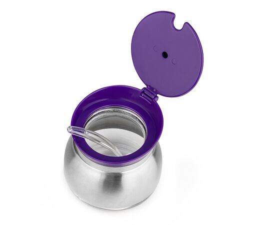  Сахарница LARA LR08-34 с дозатором 300мл, стекло, сталь Violet 