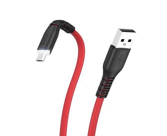  HOCO X44 Красный кабель USB 2.4A (microUSB) 1м 
