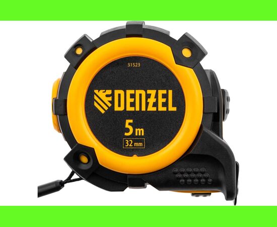  Рулетка Denzel 31523 автоматическая фиксация 5м х 32мм нейлоновое покрытие/магнитный зацеп/двухстор. разметка 