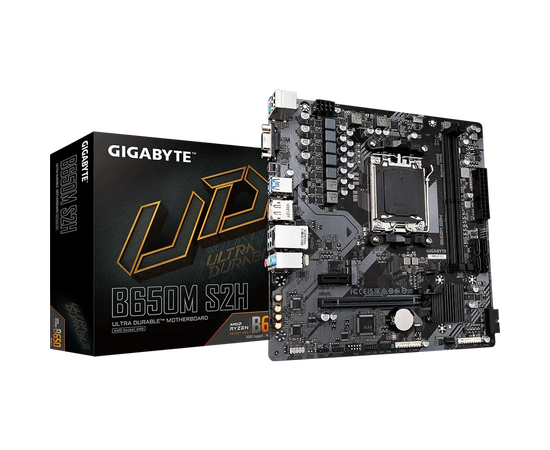  MB sAM5 Gigabyte B650M S2H, AMD B650, 2xDDR5-5200 МГц, 1xPCI-Ex16, 1xM.2, Micro-ATX 