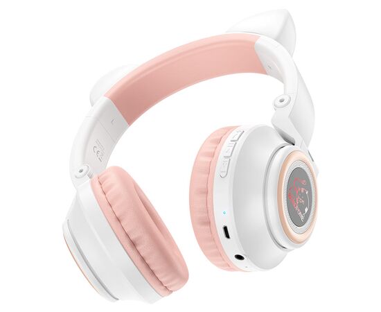  Наушники полноразмерные Borofone BO18 Cat, bluetooth 5.0, AUX, цвет: белый (1/36) 