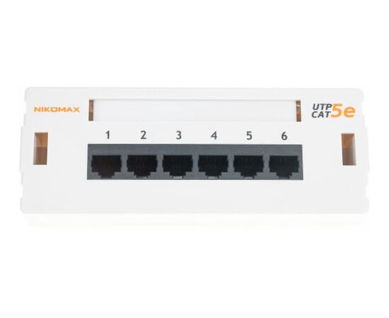  Патч-панель NIKOMAX NMC-WP06UD2-GY настенная, порты 6 x RJ-45 кат. 5e, серый 