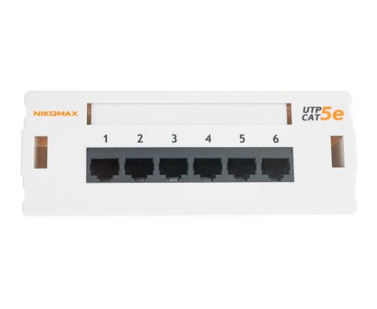  Патч-панель NIKOMAX NMC-WP06UD2-GY настенная, порты 6 x RJ-45 кат. 5e, серый 