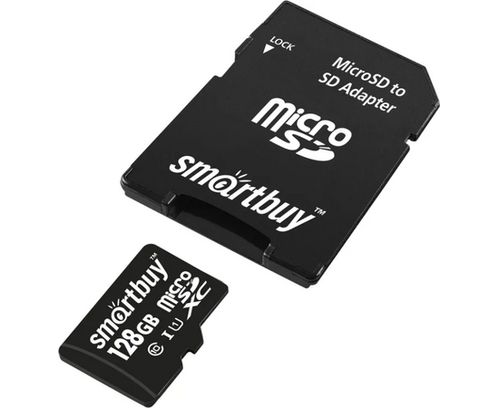  MicroSD  128GB  Smart Buy Class10 UHS-I + SD адаптер 