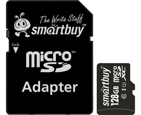  MicroSD  128GB  Smart Buy Class10 UHS-I + SD адаптер 