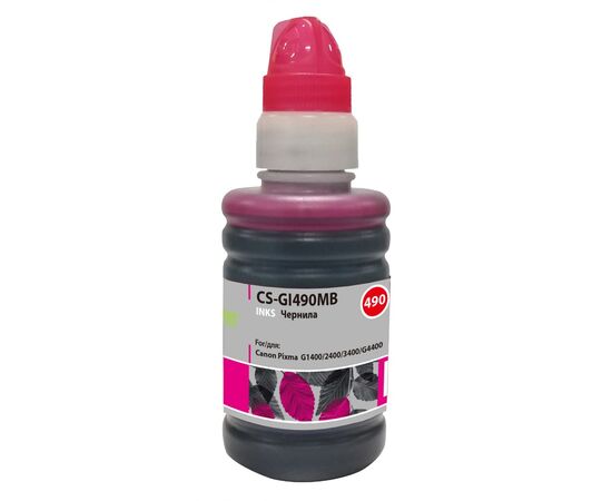  Чернила Cactus CS-GI490MB GI-490 пурпурный 100мл для Canon Pixma G1400/G2400/G3400 