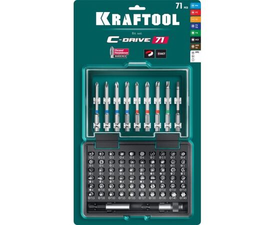  Набор бит в боксе KRAFTOOL C-drive (26067-H71) 71 предмет 