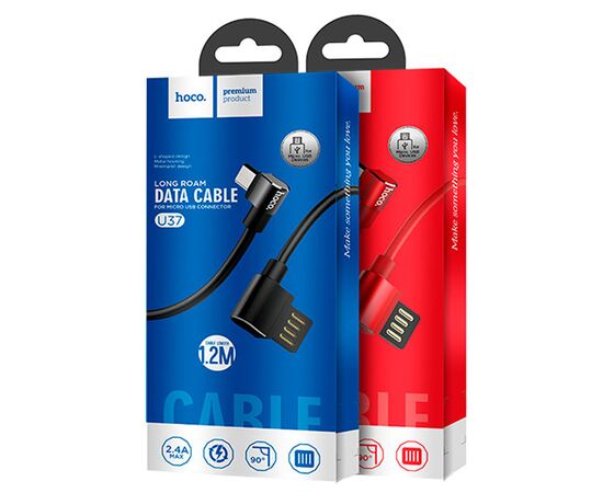  Кабель USB HOCO U37 Long roam USB - MicroUSB, 2.4А, 1.2 м, красный 