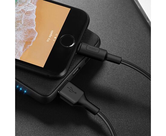  Кабель USB HOCO X25 Soarer USB - Lightning, 2А, 1 м, черный 