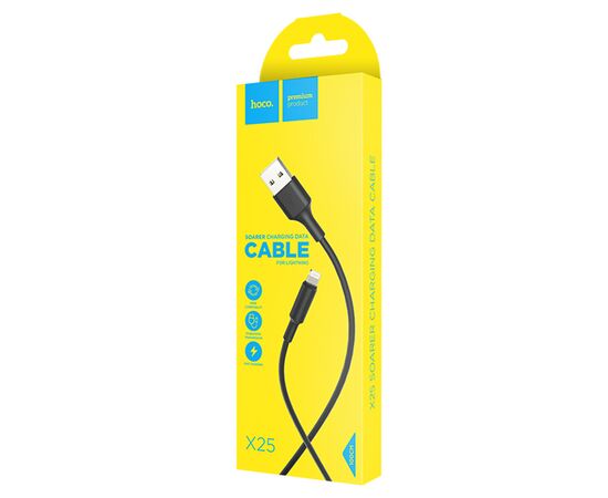  Кабель USB HOCO X25 Soarer USB - Lightning, 2А, 1 м, черный 