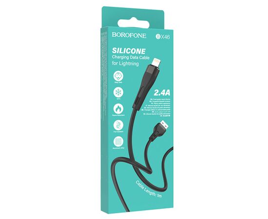  Кабель USB BOROFONE BX46 Rush USB - Lightning, 2.4А, 1 м, черный 