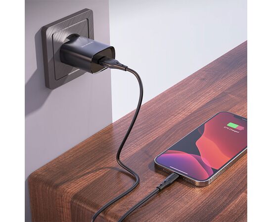  Сетевое зарядное устройство BOROFONE BN1 Innovative 1xUSB с Кабелем USB - Lightning, 2.1A, черный 