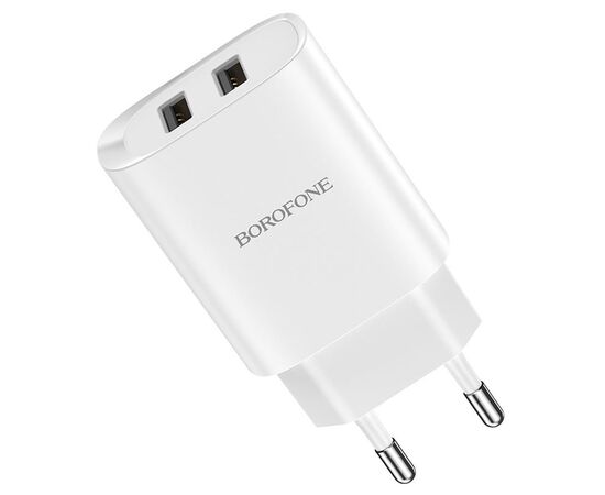  Сетевое зарядное устройство BOROFONE BN2 super fast 2xUSB, 2.1A, 10W, белый 