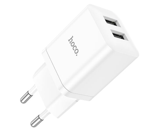  Сетевое зарядное устройство HOCO N25 Maker 2xUSB, 2.1A, 10W, белый 
