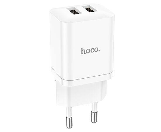  Сетевое зарядное устройство HOCO N25 Maker 2xUSB, 2.1A, 10W, белый 