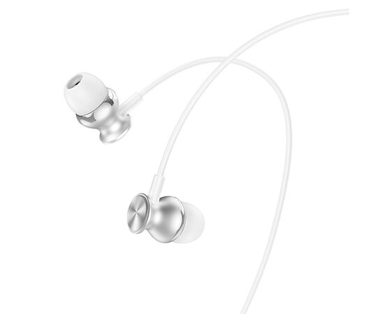  Проводные наушники HOCO M106 Fountain, Jack 3.5mm, 1.2 м, серебристый 