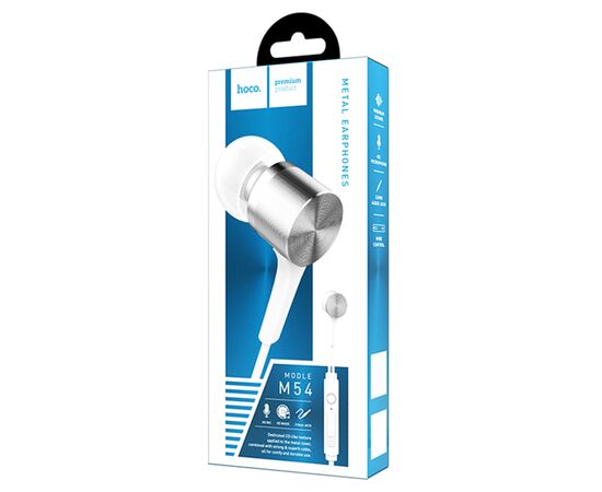  Проводные наушники HOCO M54 Pure, Jack 3.5mm, 1.2 м, белый 