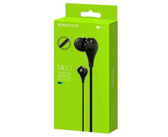  Проводные наушники BOROFONE BM24 Milo, Jack 3.5mm, 1.2 м, черный 