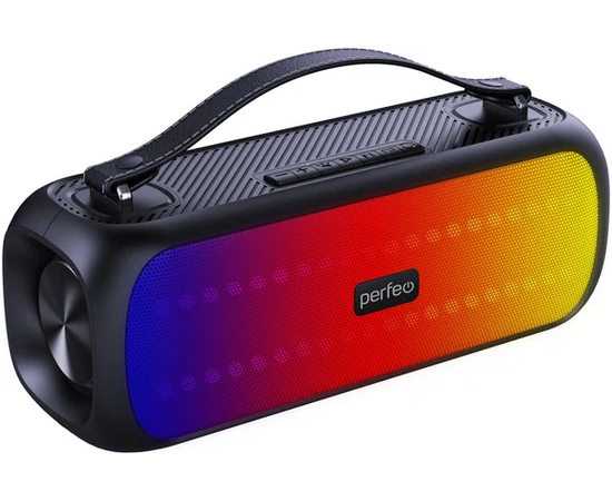  Perfeo Bluetooth-колонка "L.E.D." 14W, MP3 USB, AUX, FM, TS 6,35, VA, HF, TWS черная 