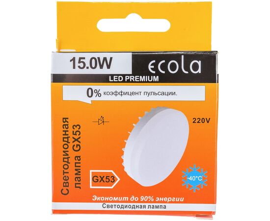  Лампа светодиодная ECOLA GX53 Premium 15,0W Tablet 220V 4200K матовая 27x75 (1/10/100) 