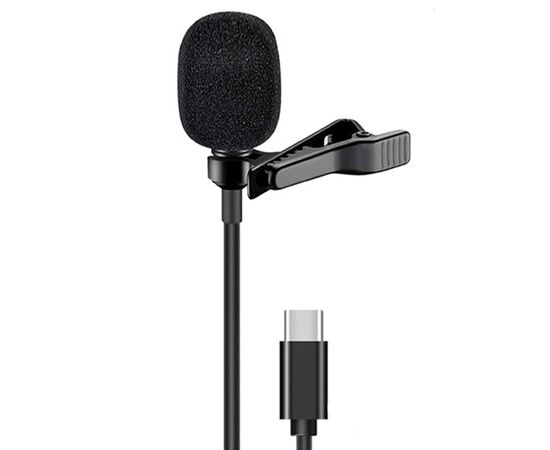  Микрофон CANDC DC-C4, петличный, Type-C+AUX, 6 м, черный 