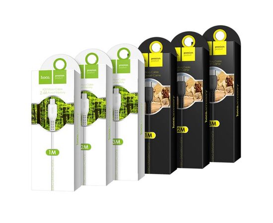  Кабель USB HOCO X20 Flash USB - MicroUSB, 2.4А, 1 м, черный 