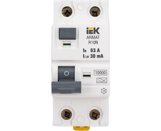  Дифавтомат IEK ARMAT R10N (AR-R10N-2-063A030) 2P 63А 30мА тип A 