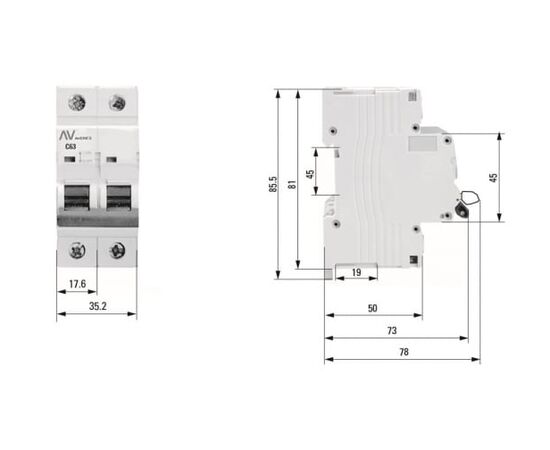  Автоматический выключатель EKF Averes AV-10 (mcb10-2-32B-av) 32A 10kA 2P 