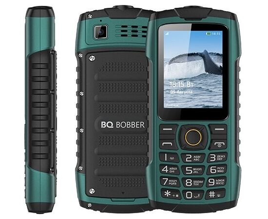  Мобильный телефон BQ BQM-2439 Bobber зеленый, IP68, 2.4" (320х240), 0,08Мп, 2000 mAh, 2 сим, плавающий корпус 