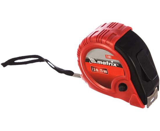  Рулетка MATRIX Rubber 31001 7,5 мх25 мм, обрезиненный корпус 