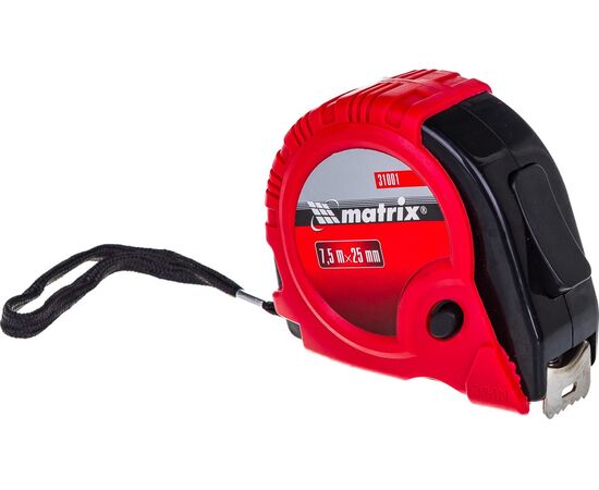  Рулетка MATRIX Rubber 31001 7,5 мх25 мм, обрезиненный корпус 