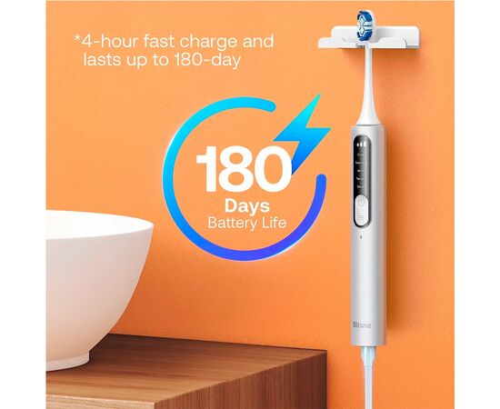  Электрическая зубная щетка Bitvae S3 Smart E-Toothbrush (S3 White) с поддержкой прил. для смартфонов (чехол насадки держатель 4 колпачка для наса 