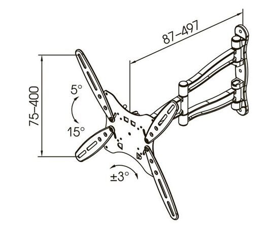 Кронштейн Kromax TECHNO-5 белый 