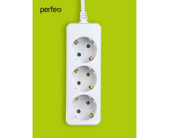  Сетевой удлинитель с заземлением Perfeo "POWERMATE", 5,0м, 3 розетки, белый (PF-PE-3/5,0-W) 