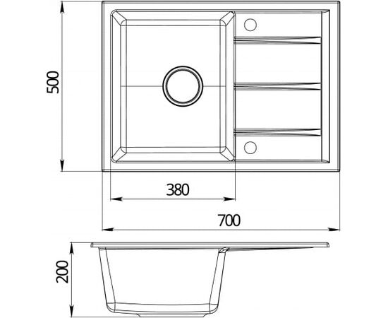  Мойка Emar EMQ-1700.Q гранит, антрацит 