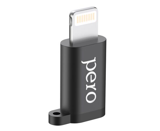 Адаптер PERO AD01 LIGHTNING TO MICRO USB, черный 