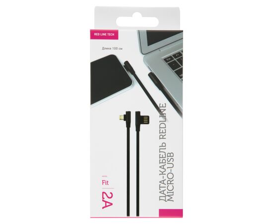  Дата-Кабель Red Line Fit USB - Micro USB, черный 