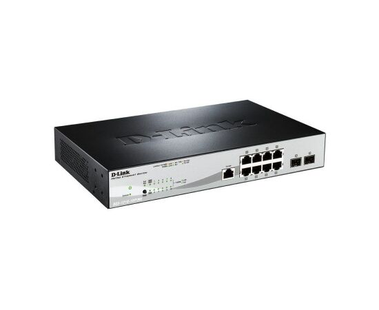  D-Link DGS-1210-10P/ME/A1A Управляемый коммутатор 2 уровня с 8 портами 10/100/1000Base-T с поддержкой PoE и 2 портами 1000Base-X SFP 